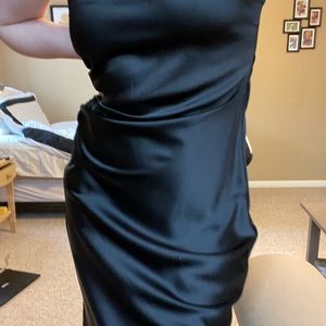 Long Satin dress from zara in black